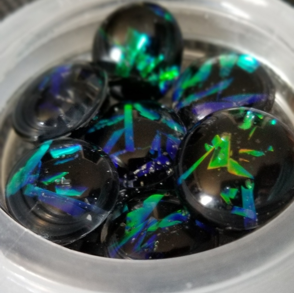 10 custom handmade cabochons glass gems flat marbl